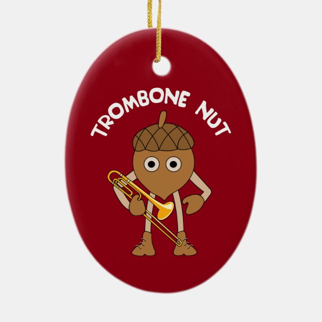 Ornamento De Cerâmica Texto Nut Trombone (Verso)