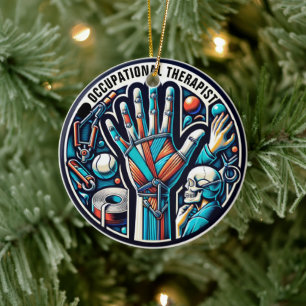 Ornamento De Cerâmica Texto Personalizado do Terapismo Ocupacional