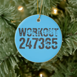 Ornamento De Cerâmica Texto vestido e arranhado Workout 247365 azul