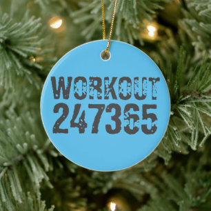 Ornamento De Cerâmica Texto vestido e arranhado Workout 247365 azul