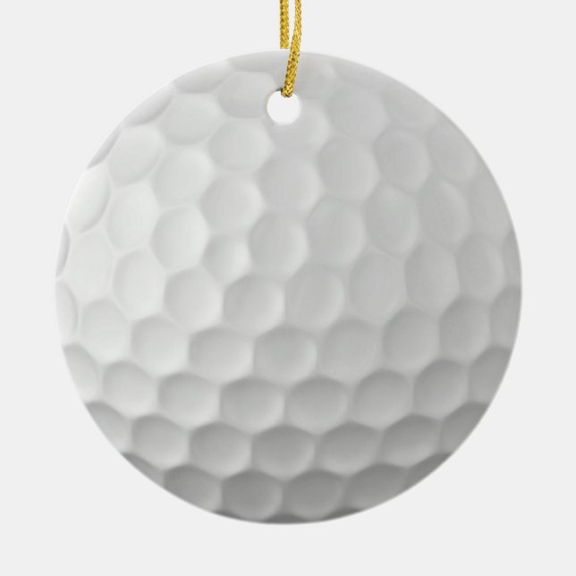 Ornamento De Cerâmica Textura de Bola de Golfe Branca Com Reentrâncias (Frente)