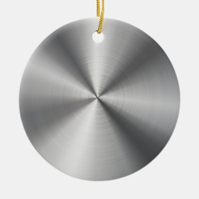 Ornamento De Cerâmica Textura radial metálica personalizada (Frente)