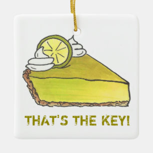 Ornamento De Cerâmica THAT'S THE KEY Florida Lime Pie Slice Foodie