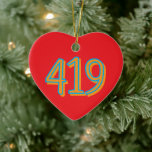 Ornamento De Cerâmica The 419 - Toledo, Ohio<br><div class="desc">This ceramic ornament features a stylized tribute to Toledo, Ohio, prominently displaying the 419 area code, a badge of honor for residents of the "Glass City" and the surrounding Northwest Ohio region. The design focuses on the "419, " the iconic area code that has become a symbol of local identity...</div>