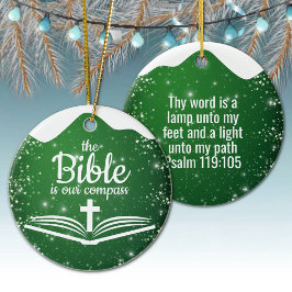 Ornamento De Cerâmica The Bible is our Compass Bible Verse Festive  ⛪️🎄