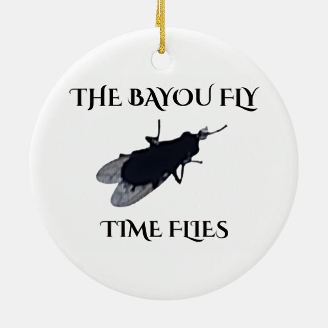 Ornamento De Cerâmica The Original Bayou Fly  Time Flies (Traseira)