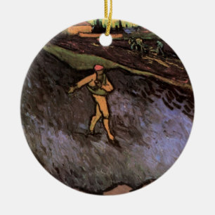 Ornamento De Cerâmica The Sower: Outsaias de Arles por Vincent van Gogh