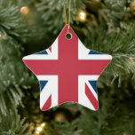 Ornamento De Cerâmica The Union Jack British Flag<br><div class="desc">Ceramic ornament with The Union Jack flag design. This United Kingdom flag design is a great way to show you are proud to be British.</div>