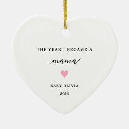 Ornamento De Cerâmica The Year I Became A Mama Baby Girl Ornament