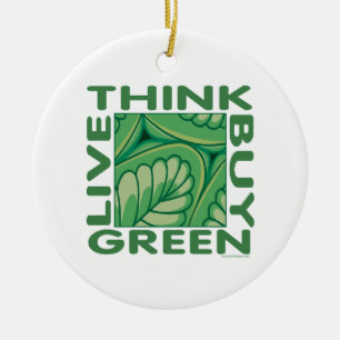 Ornamento De Cerâmica Think Green