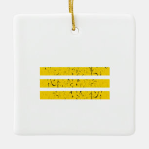 Ornamento De Cerâmica Three Horizontal Stripes   Vintage Yin-Yang Symbol