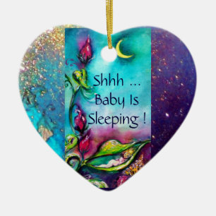 ORNAMENTO DE CERÂMICA THUMBELINA, FLOWER BASKET E BUTTERFLY