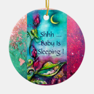 ORNAMENTO DE CERÂMICA THUMBELINA, FLOWER BASKET E BUTTERFLY