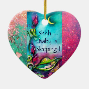 ORNAMENTO DE CERÂMICA THUMBELINA, FLOWER BASKET E BUTTERFLY