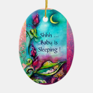 ORNAMENTO DE CERÂMICA THUMBELINA, FLOWER BASKET E BUTTERFLY