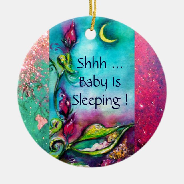 ORNAMENTO DE CERÂMICA THUMBELINA PINK RUBY HEART MONOGRAMA HANGER DA POR (Frente)