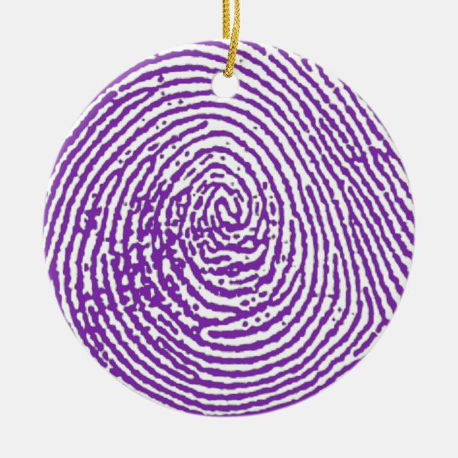 Ornamento De Cerâmica thumbprint  IMPRESSÃO DIGITAL (Frente)