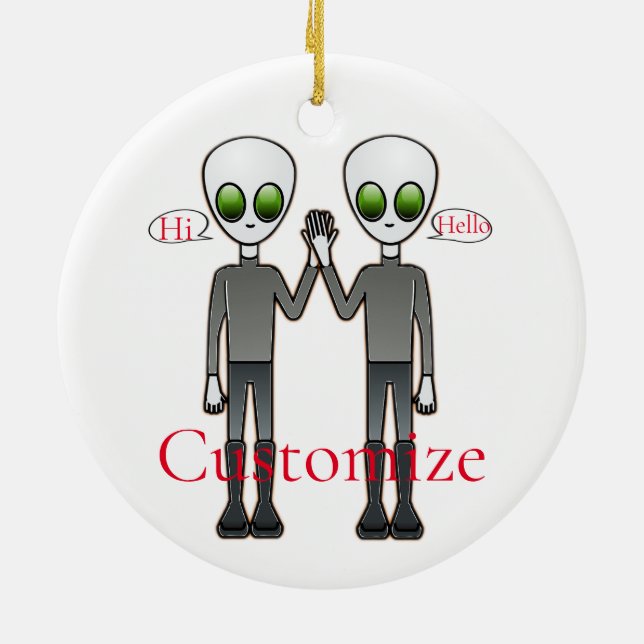 Ornamento De Cerâmica Thunder_Cove da Alienígena de Onda Amigável (Traseira)