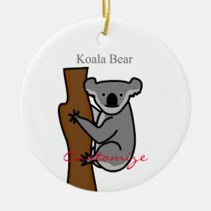Ornamento De Cerâmica Thunder_Cove da Árvore Subindo do Urso Koala