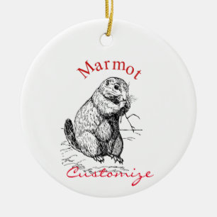 Ornamento De Cerâmica Thunder_Cove de Animais Marmotes
