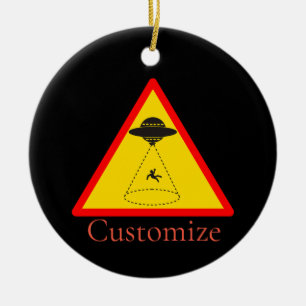 Ornamento De Cerâmica Thunder_Cove do OVNI de Abdução de alienígenas