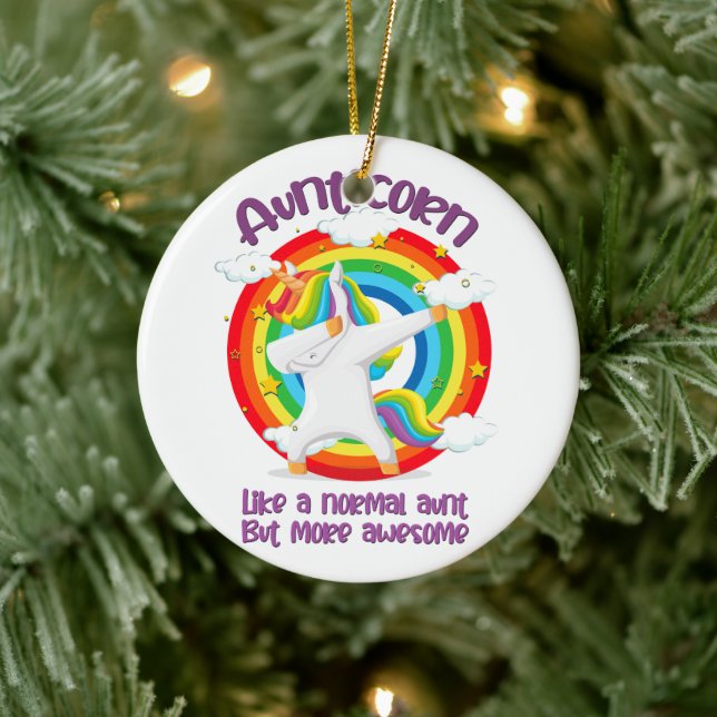 Ornamento De Cerâmica Tia Como Uma Tia Normal Mas Mais Incrível (Árvore)