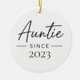 Ornamento De Cerâmica Tia Desde Personalizado Ano Escrito à Mão Minimali