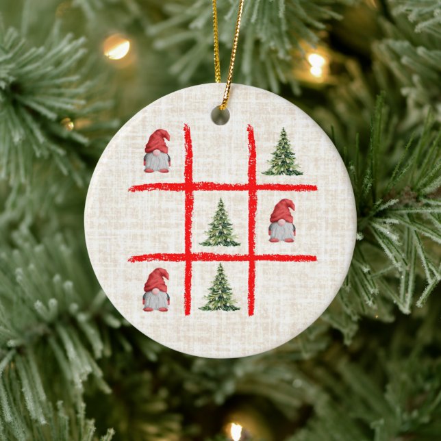 Ornamento De Cerâmica Tic Tac Toe Xmas Trees – Cozy Linen Scandinavian (Árvore)