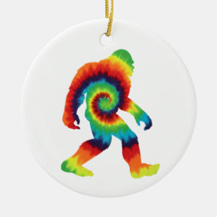 Ornamento De Cerâmica Tie Dye Bigfoot