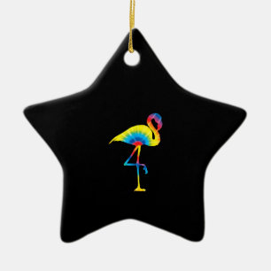 Ornamento De Cerâmica Tie Dye Flamingo Rainbow Impressão Bird Animal Hi