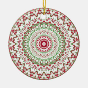 Ornamento De Cerâmica Tie Dye Natal Mandala