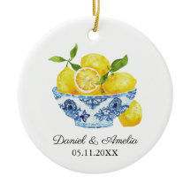 Tigela De Limões Chinoiserie Lembrança De Casament