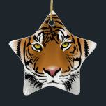 Ornamento De Cerâmica Tiger Eyes<br><div class="desc">Olhos Tiger. Designs em produtos internos,  papel de carta e muito mais produtos, </div>