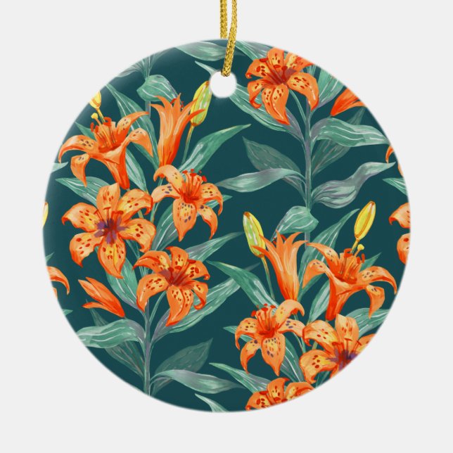 Ornamento De Cerâmica Tiger Lily (Frente)