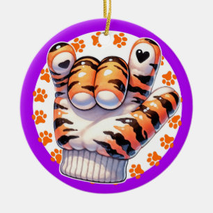 Ornamento De Cerâmica Tiger Paw ASL EU TE AMO.