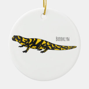 Ornamento De Cerâmica Tiger salamander cartoon