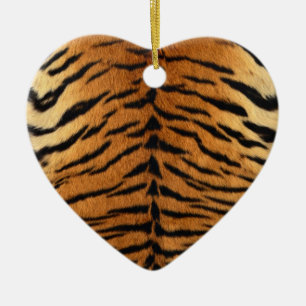 Ornamento De Cerâmica Tiger Stripe Fur Print