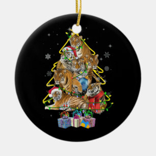 Ornamento De Cerâmica Tigre Árvore de Natal Snow Engraçado Tiger Xmas 