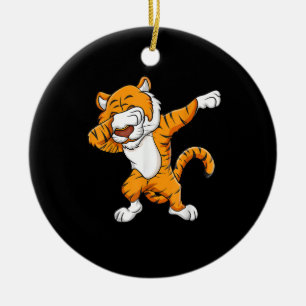 Ornamento De Cerâmica Tigre Dabbing Tiger Squad Futebol Mascot Funny