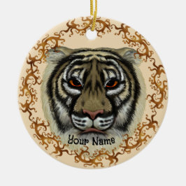 Ornamento De Cerâmica Tigre Feroz