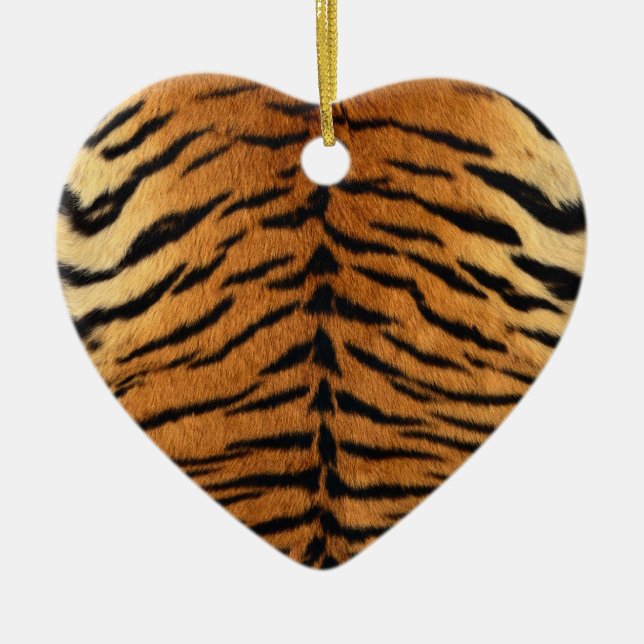 Ornamento De Cerâmica Tigre Impressão de peles com pelo (Frente)