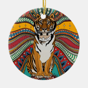 Ornamento De Cerâmica tigre indiano