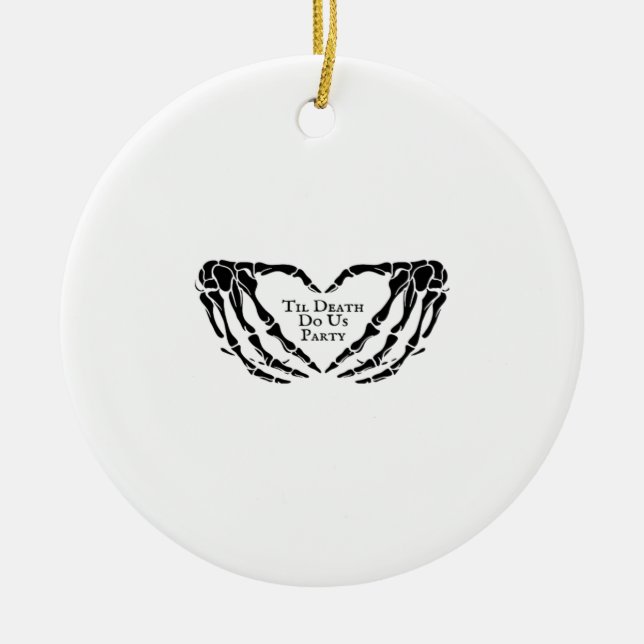 Ornamento De Cerâmica Til Death - Skeleton Heart Mãos (Frente)