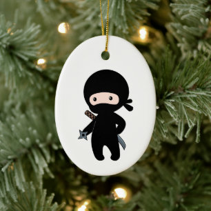 Ornamento De Cerâmica Tiny Ninja Fazendo Estrela