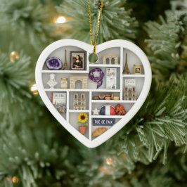 Ornamento De Cerâmica Tiny Shelves: I Love Paris France 2D print French