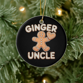 Ornamento De Cerâmica Tio Gengibre Biscoito de Natal Xmas Família