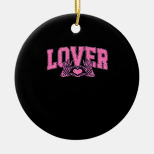 Ornamento De Cerâmica Tipo de letra com mãos esqueléticas clássicas