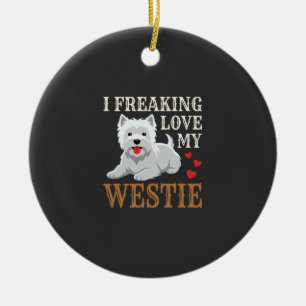 Ornamento De Cerâmica Tipografia de Amor ao Cão Westie
