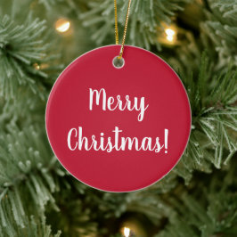 Ornamento De Cerâmica Tipografia de Natal Red Merry Festivo