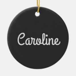Ornamento De Cerâmica Tipografia de Nome de Letra Minimalista Fofa Preta